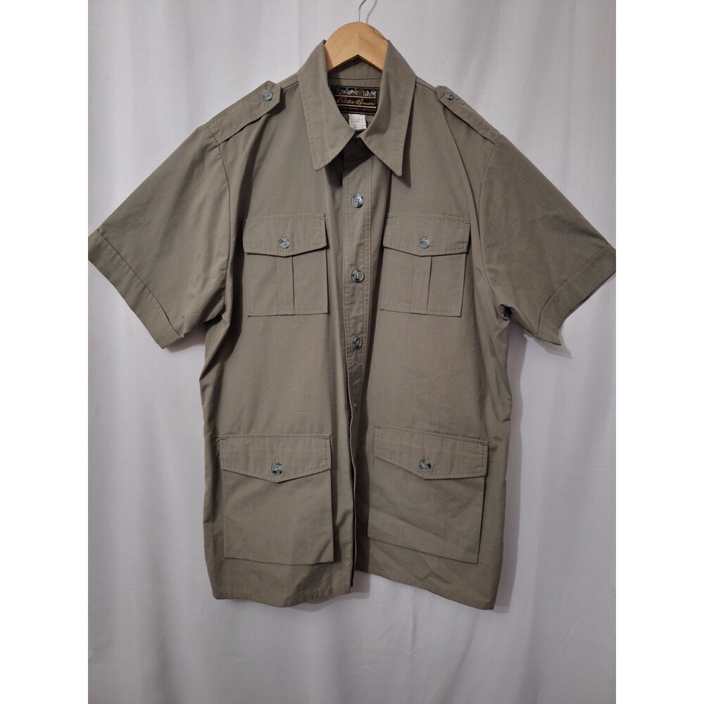 Vtg Eddie Bauer C. C. Filson Utility Shirt Men Sz L Short Sleeve Button Military
